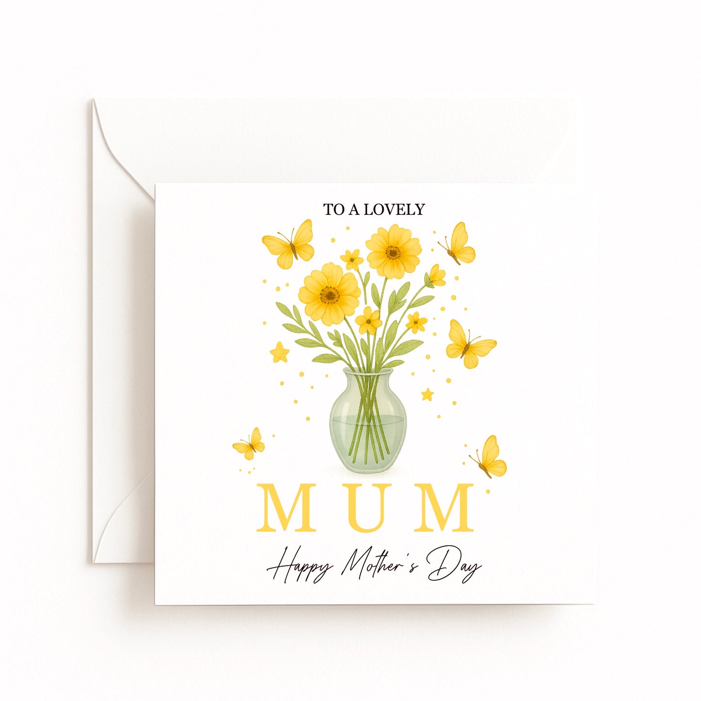 Yellow Flowers in Vase Card