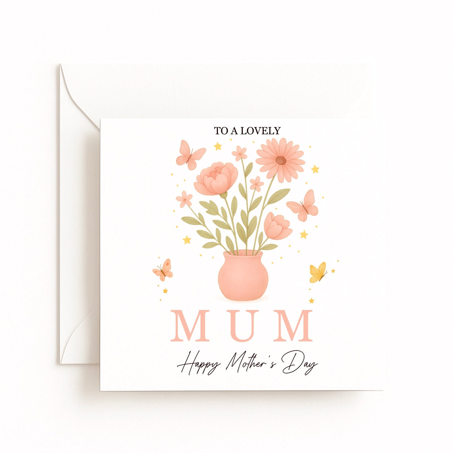 Pink Flowers in Vase Card