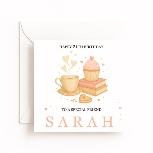 Coffee & Cupcake Birthday Card