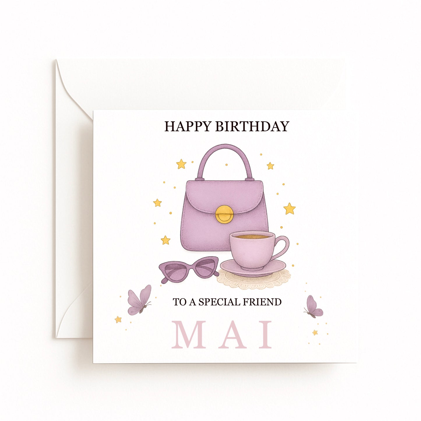 Purple Handbag Birthday Card