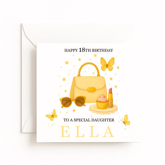 Yellow Handbag Birthday Card