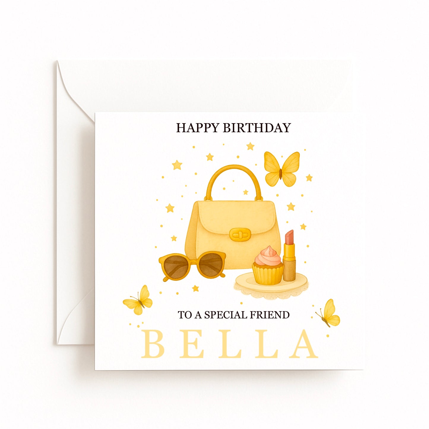 Yellow Handbag Birthday Card