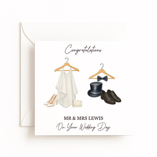 Bride & Groom Outfits Card