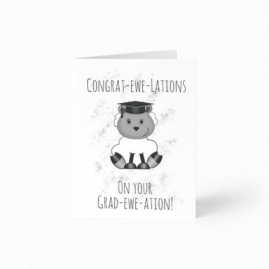 Sheep Graduation Card (Congrats Ewe-lations)