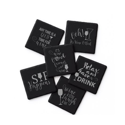 Wine Quotes Slate Coasters