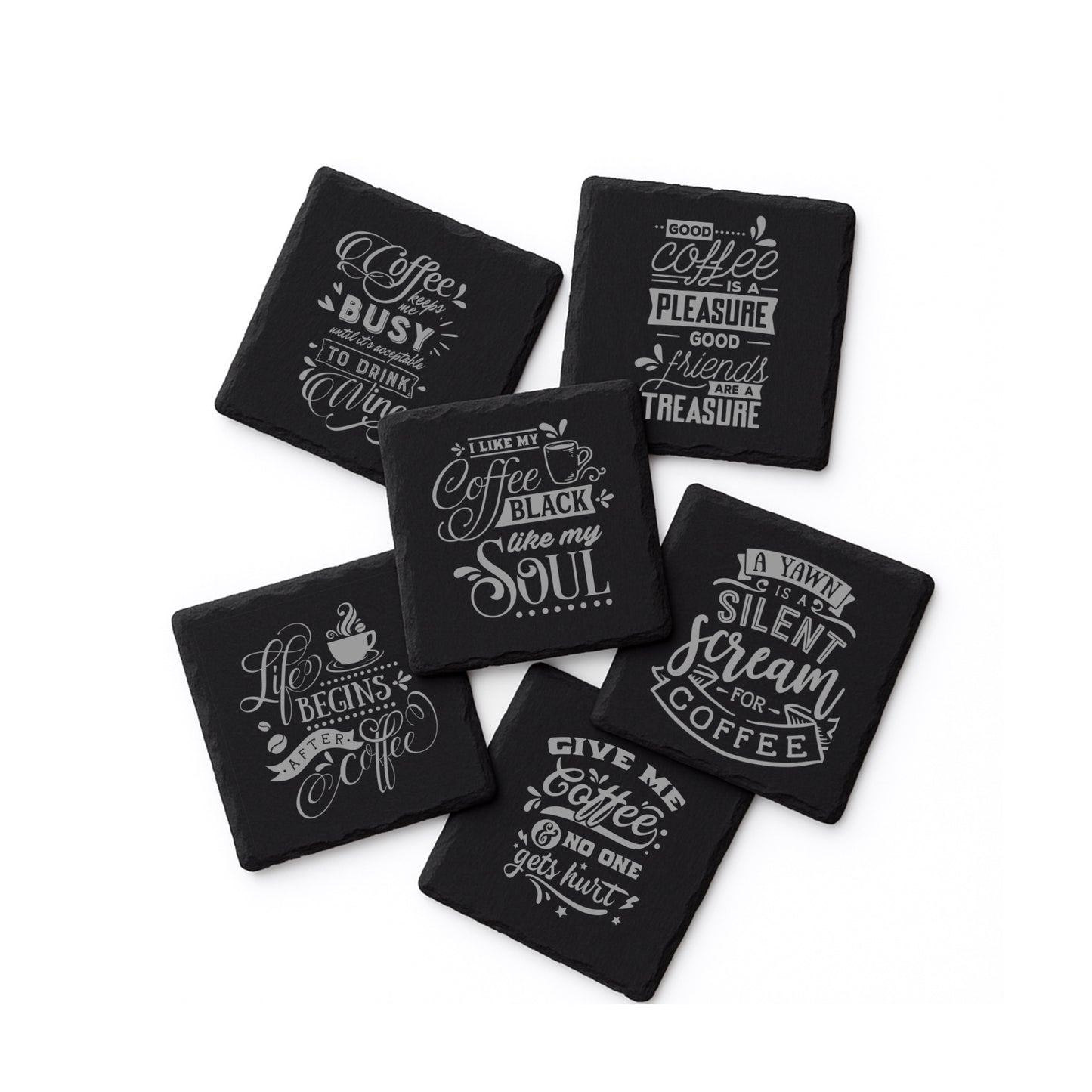 Coffee Quote Slate Coasters