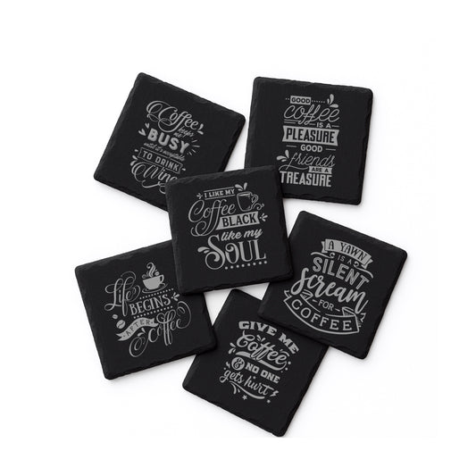 Coffee Quote Slate Coasters