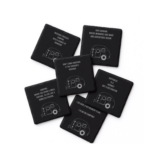 Caravan Themed Slate Coasters