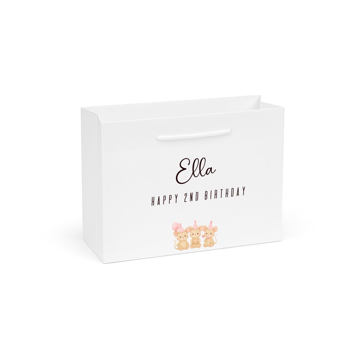 Personalised Pink Mice Birthday Gift Bag