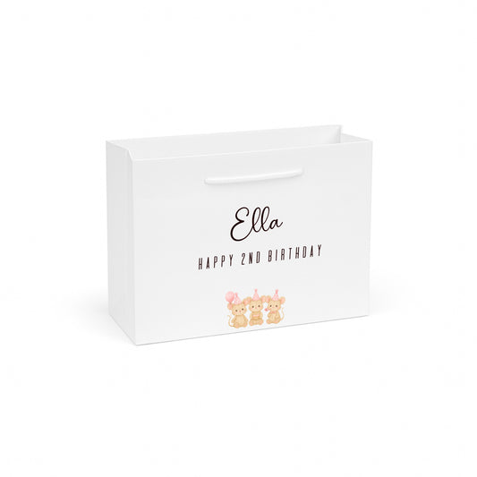 Personalised Pink Mice Birthday Gift Bag