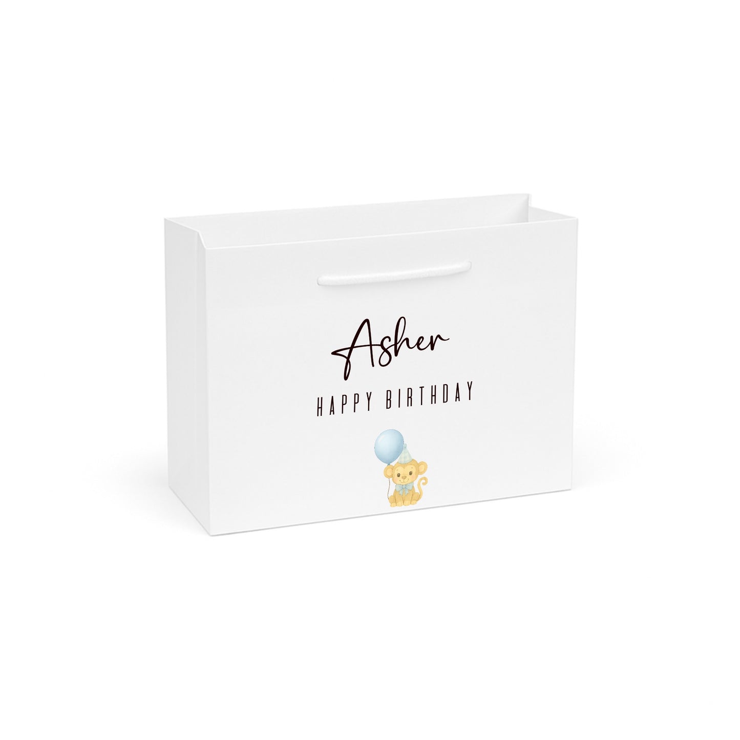 Personalised Blue Monkey Birthday Gift Bag
