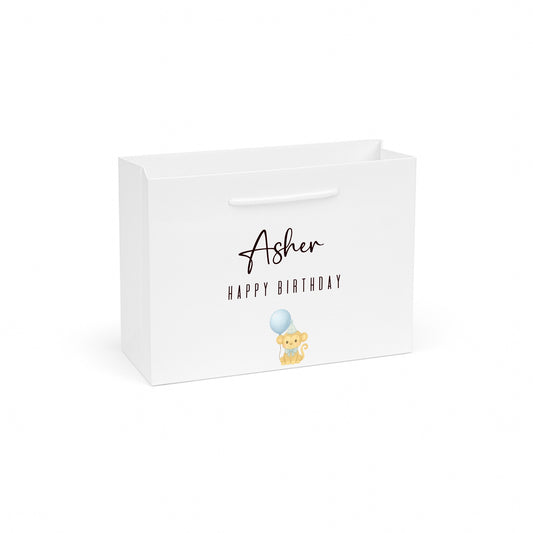 Personalised Blue Monkey Birthday Gift Bag