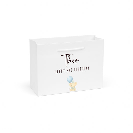 Personalised Blue Elephant Birthday Gift Bag