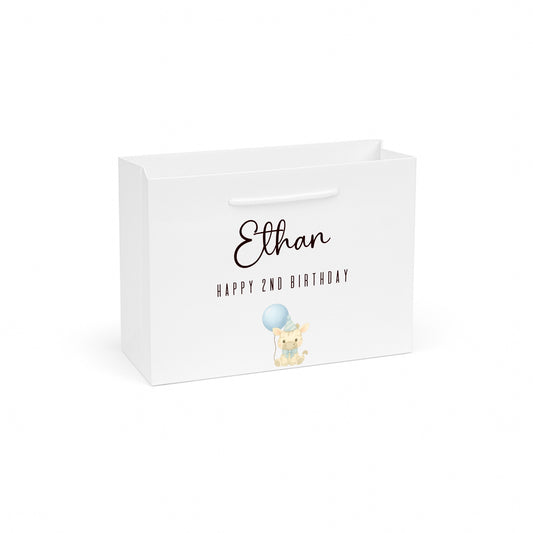 Personalised Blue Zebra Birthday Gift Bag