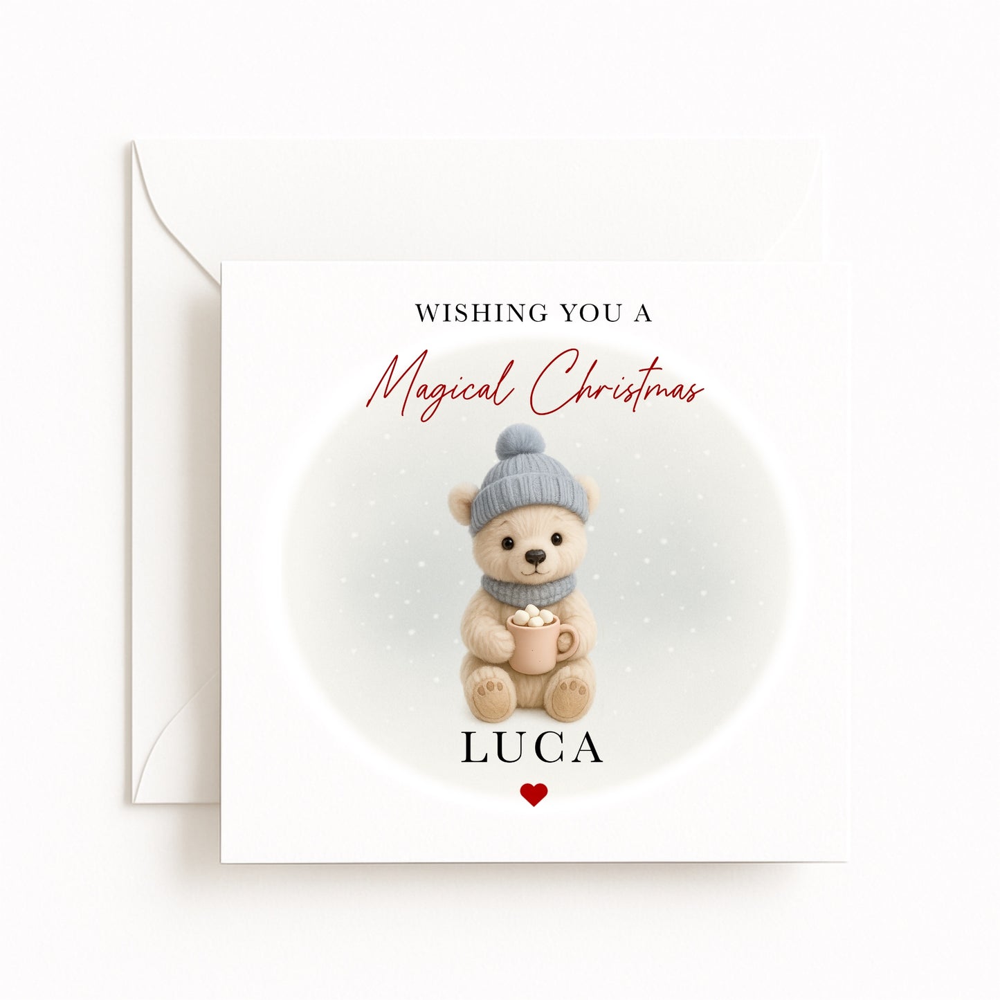 Blue Polar Bear Magical Christmas Card