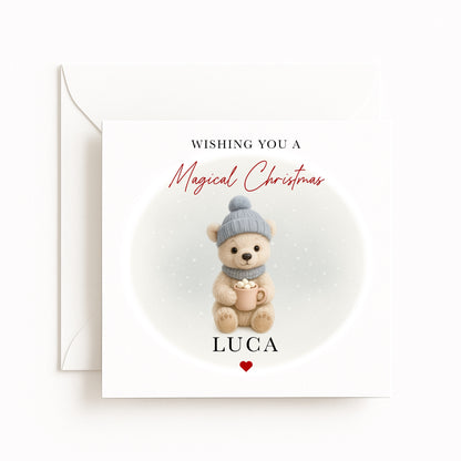 Blue Polar Bear Magical Christmas Card
