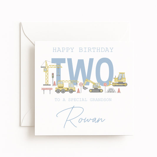 Personalised Construction Birthday Card