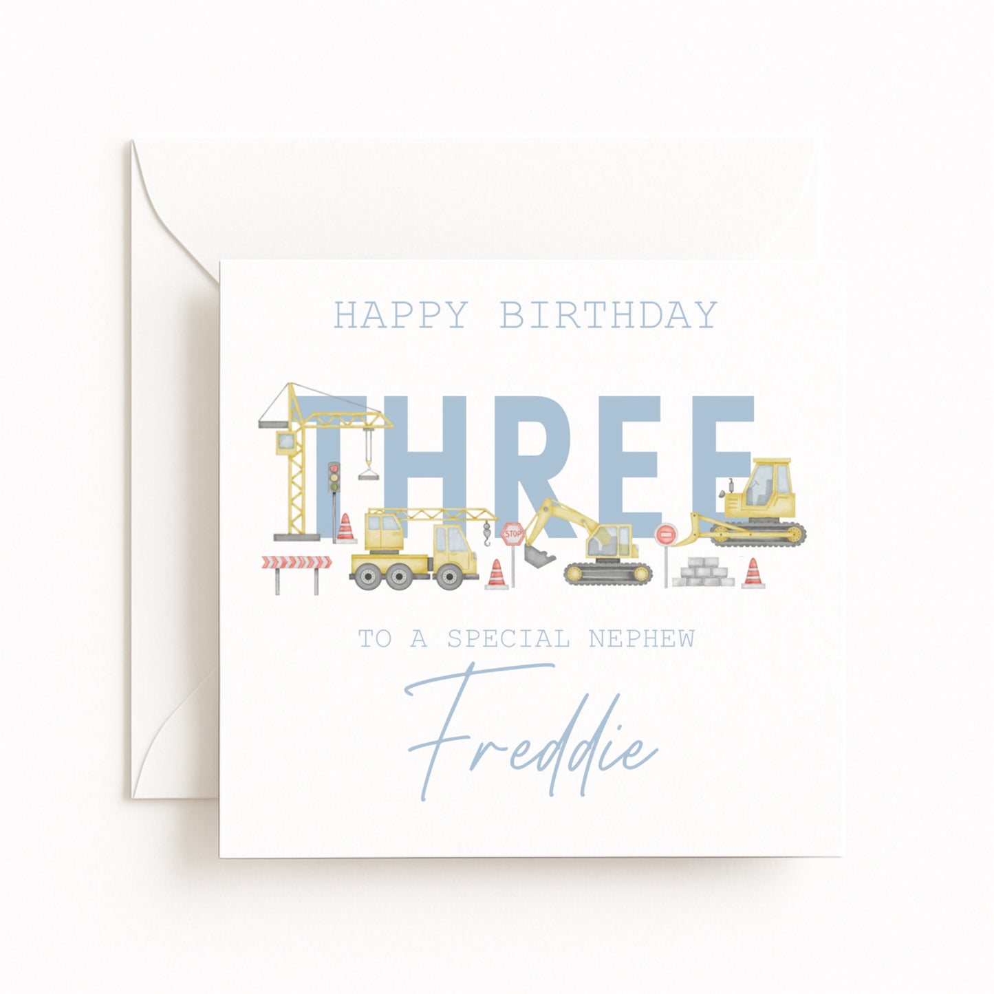 Personalised Construction Birthday Card