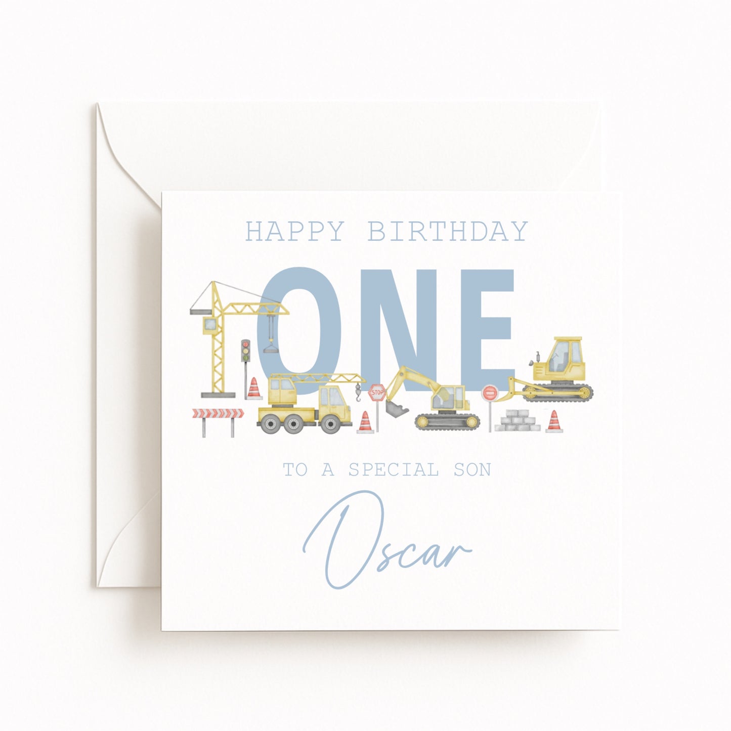 Personalised Construction Birthday Card