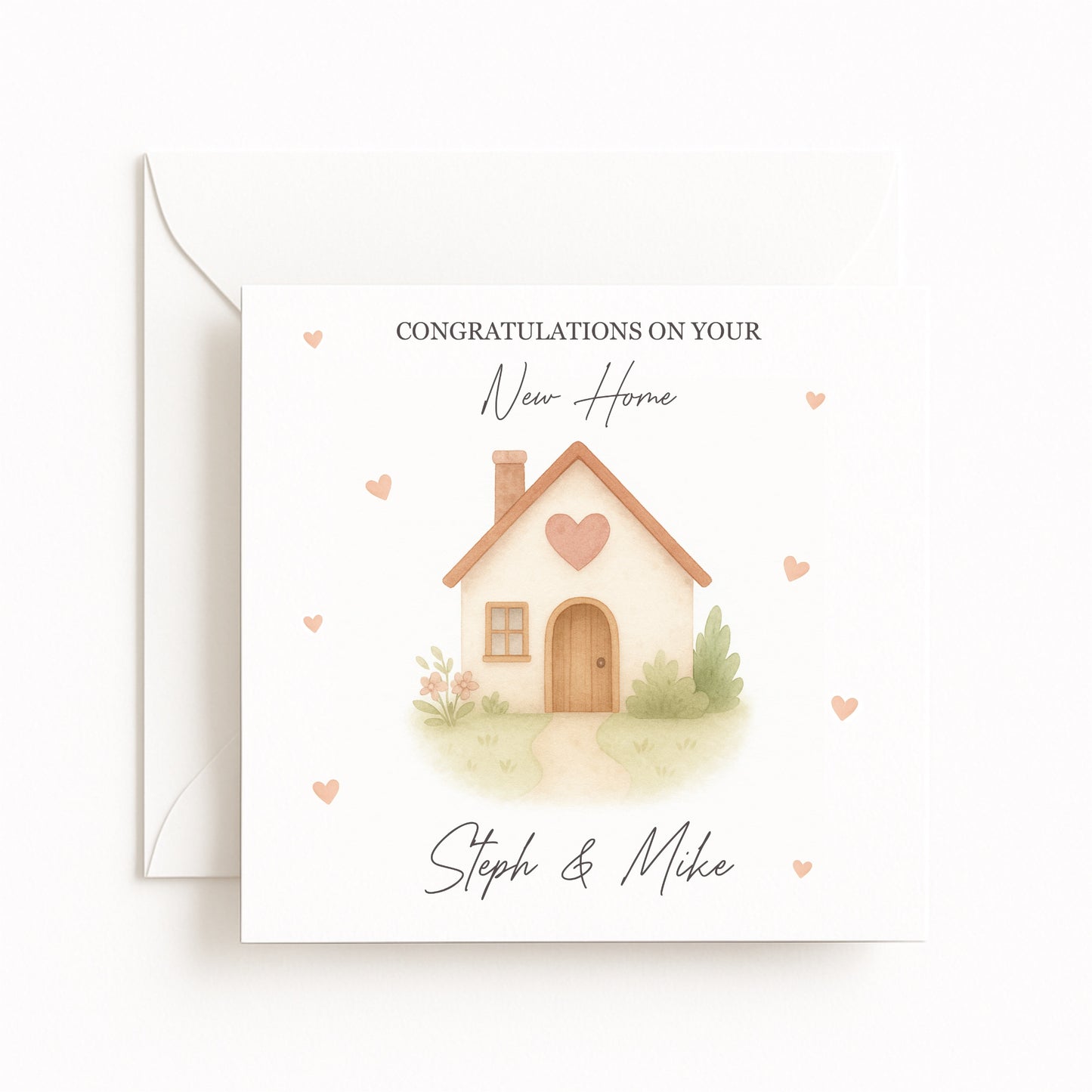 Personalised New Home Heart Cottage Card