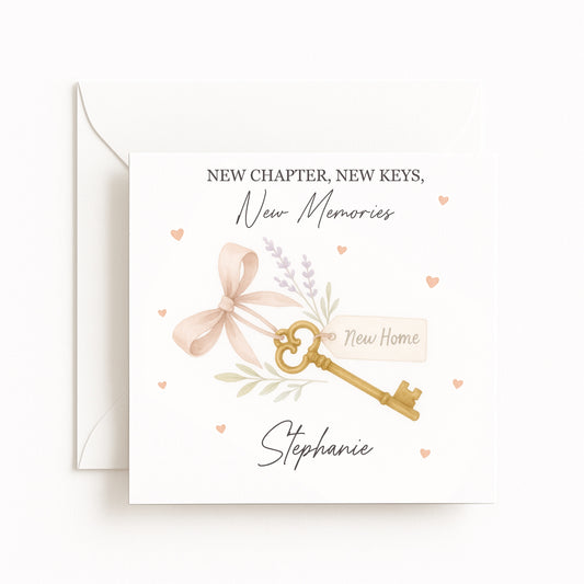 “New Chapter, New Keys, New Memories” (Blush Bow)