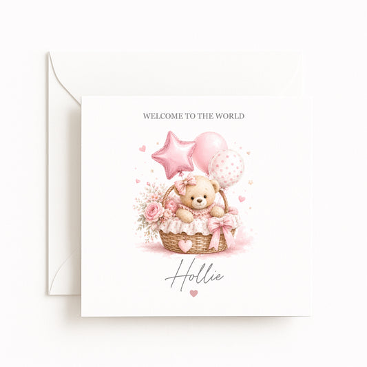 Balloons Baby Girl Card