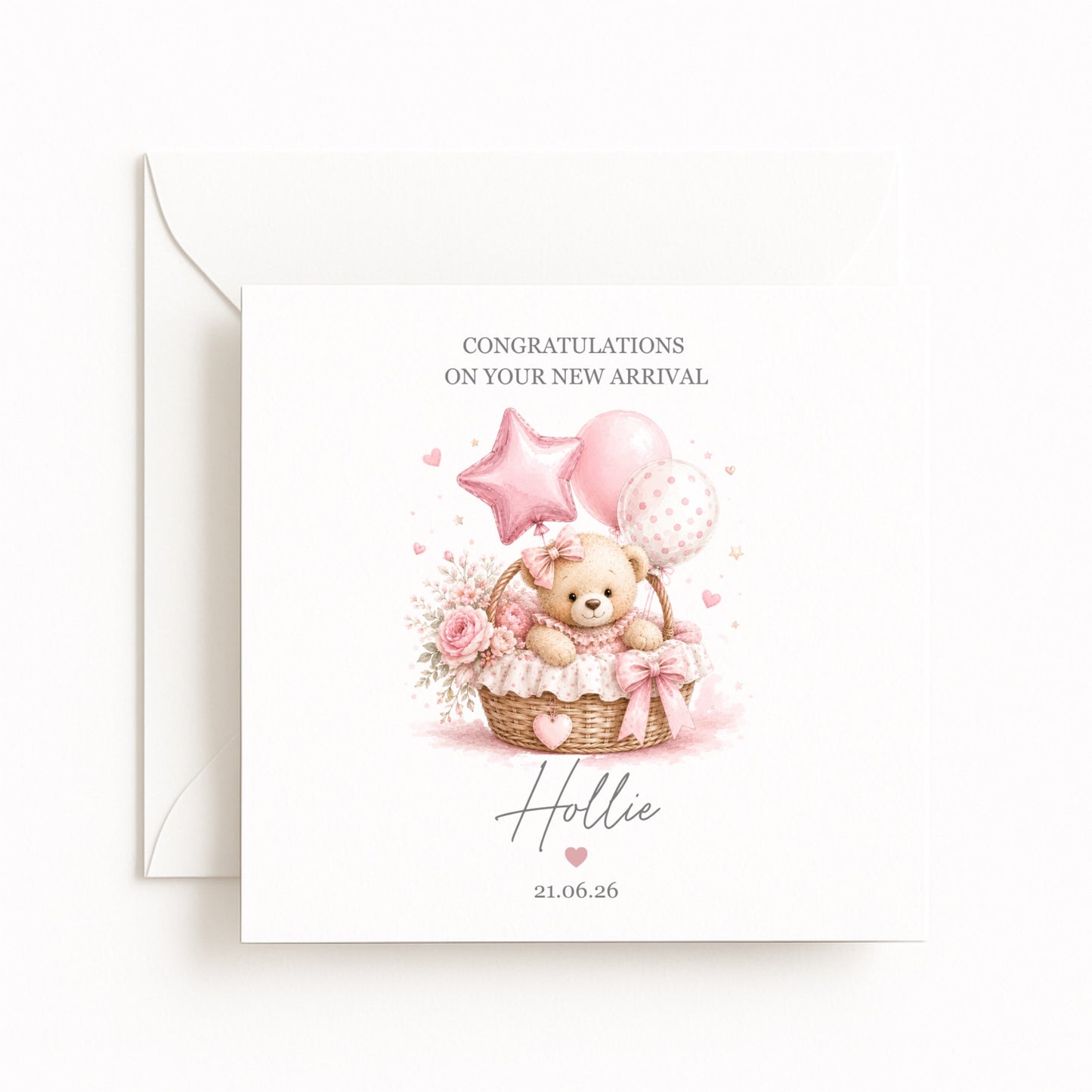 Balloons Baby Girl Card