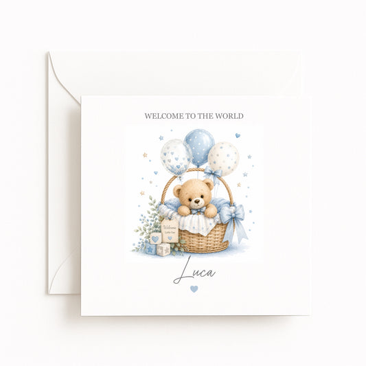 Bear Basket Welcome to the World Card