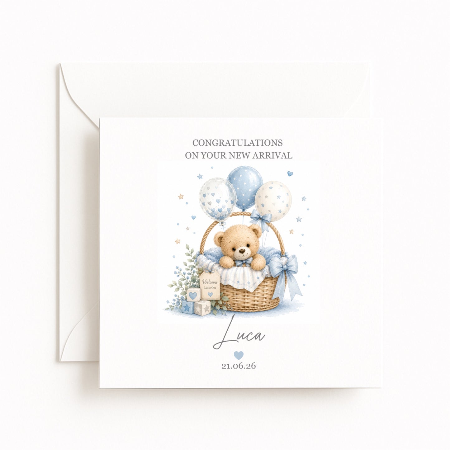 Bear Basket Welcome to the World Card