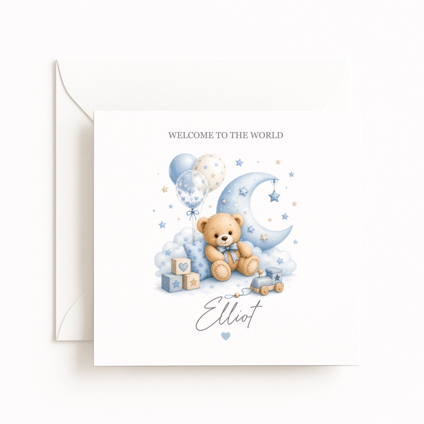 Baby Boy Moon Card