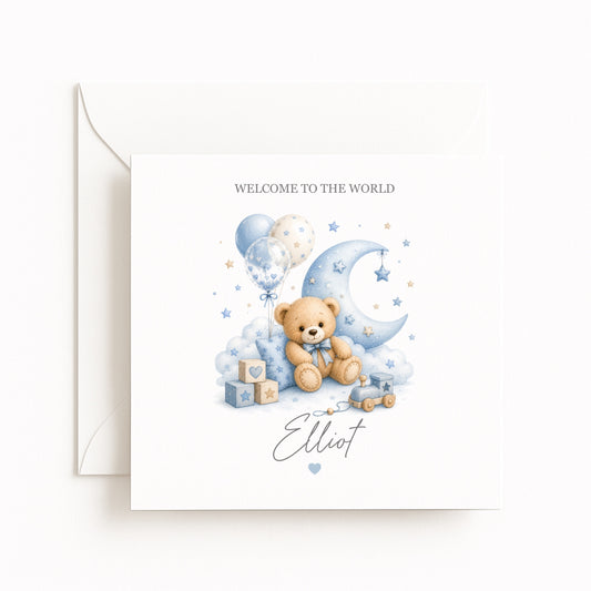 Baby Boy Moon Card