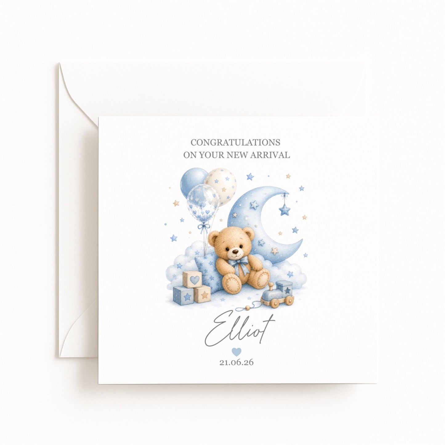 Baby Boy Moon Card