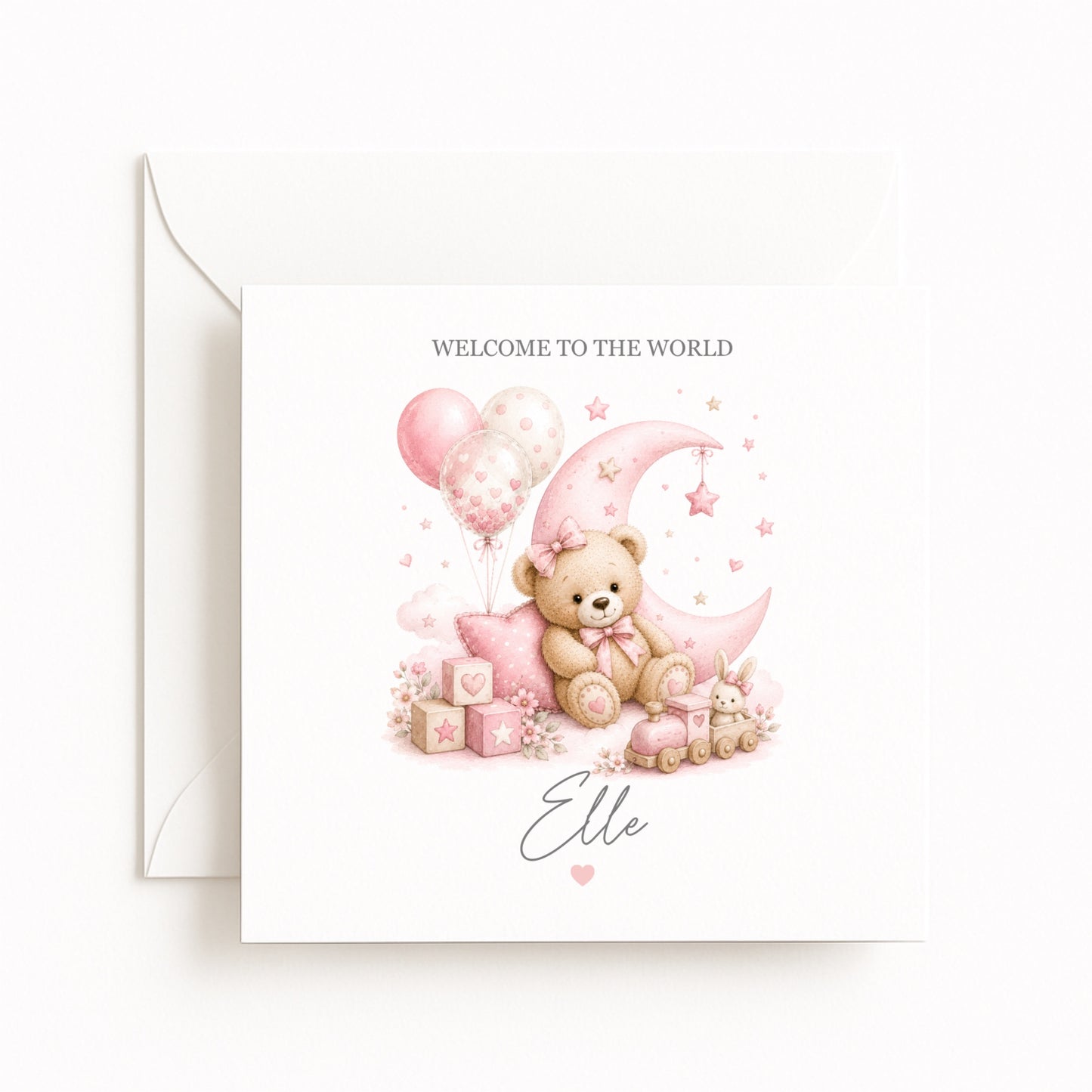 Baby Girl Moon Card