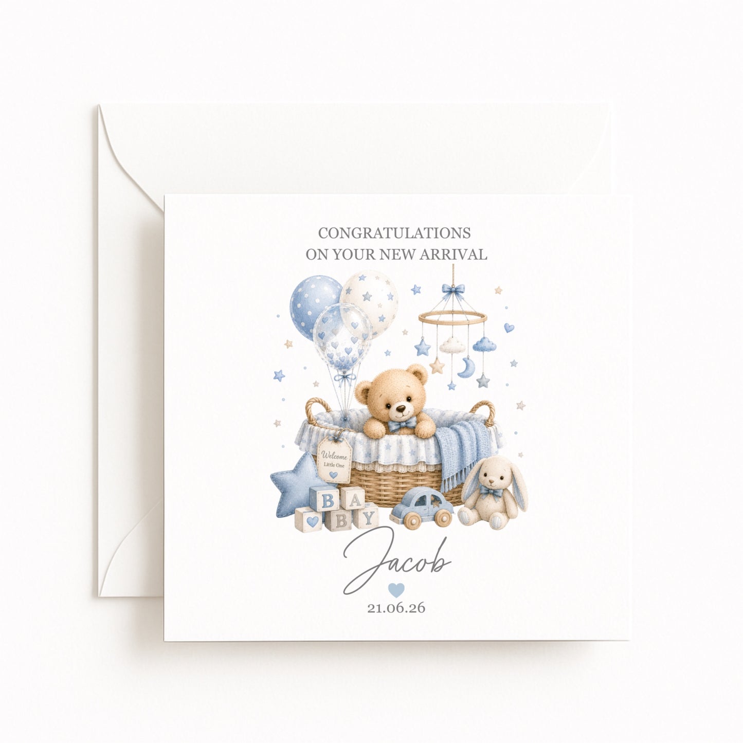 Teddy Bear Nursery New Baby Card