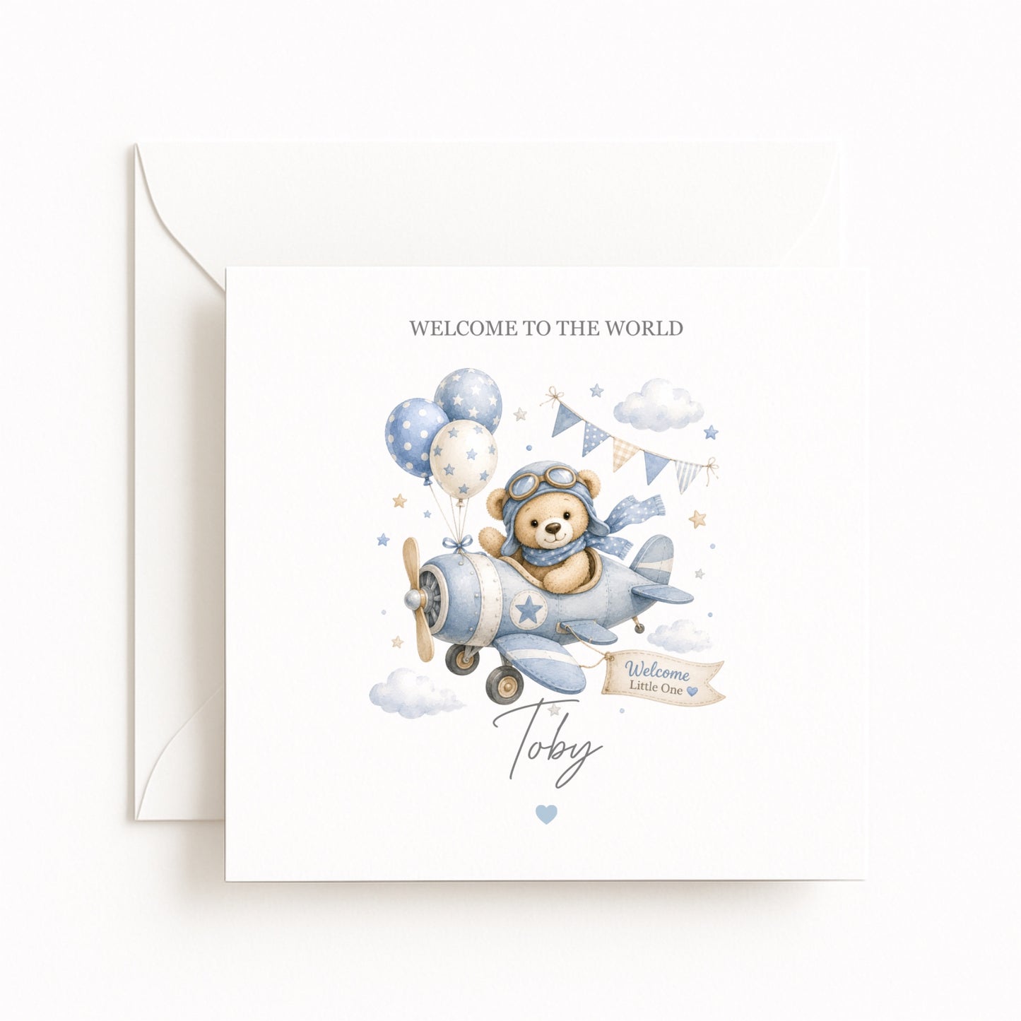 Baby Boy Plane Card