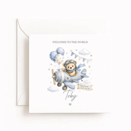 Baby Boy Plane Card
