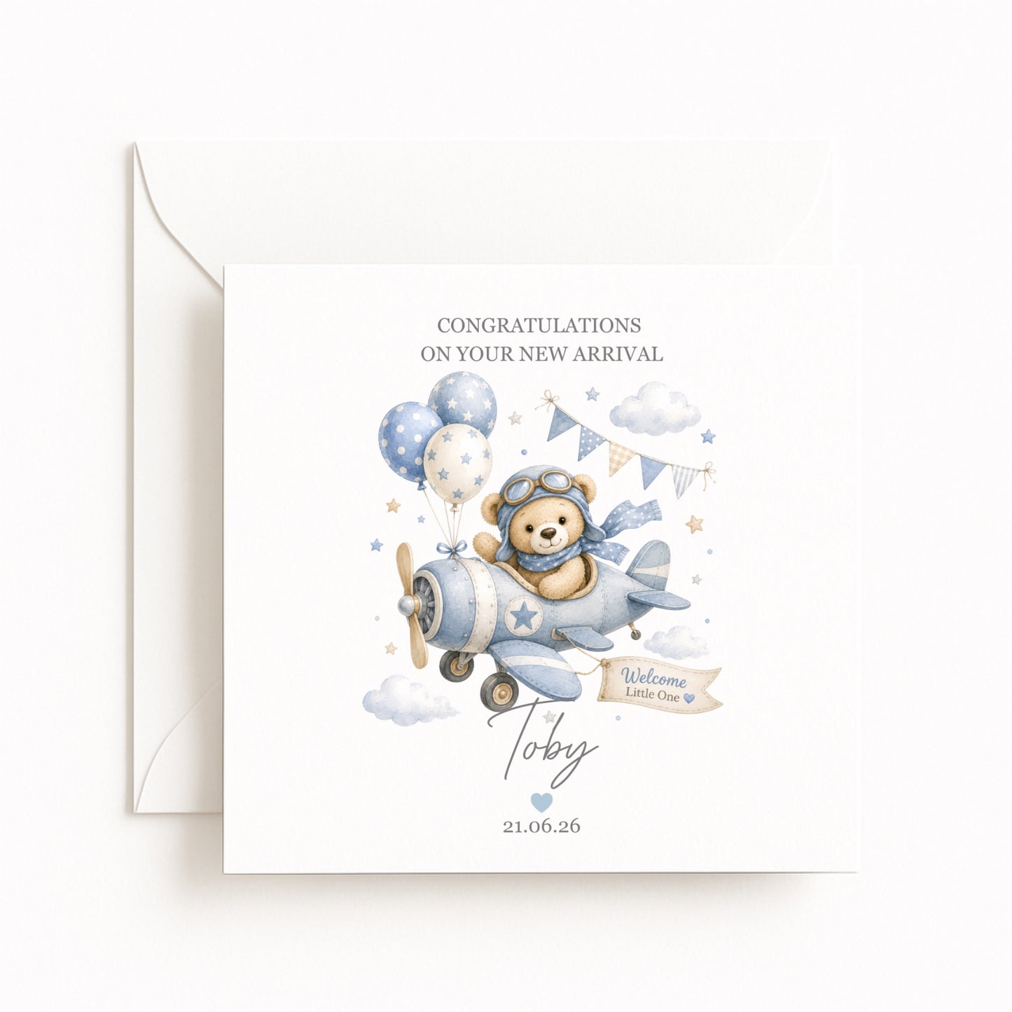 Baby Boy Plane Card