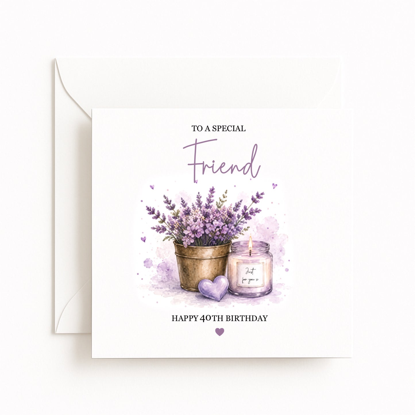 Lavender & Candles Birthday Card