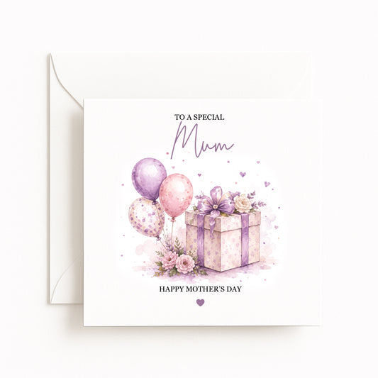 Presents & Balloons Mother’s Day Card