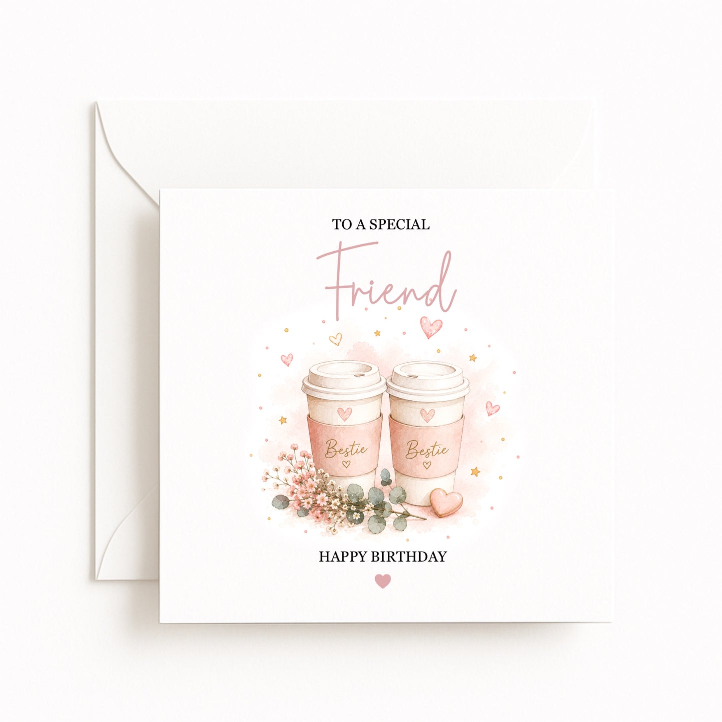 Bestie Cups Birthday Card