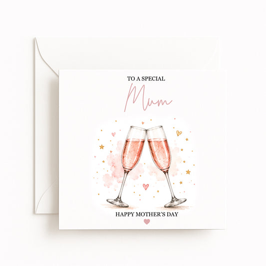 Champagne Glasses Mother’s Day Card