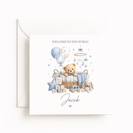 Teddy Bear Nursery New Baby Card
