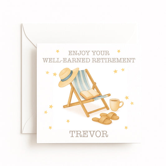 Deckchair Relaxation Retirement Card