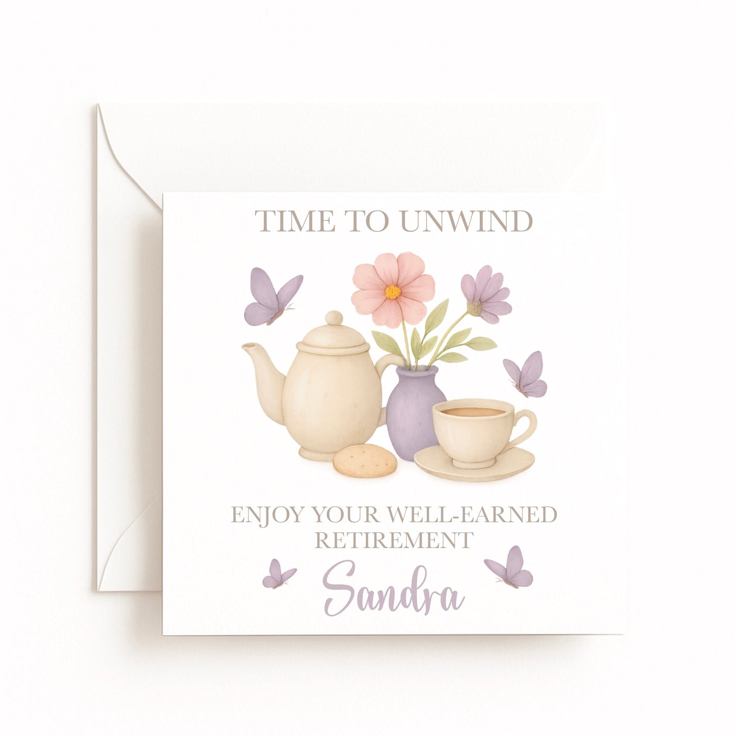 Time to Unwind – Tea & Flowers Card