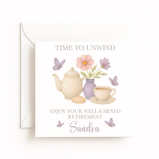 Time to Unwind – Tea & Flowers Card