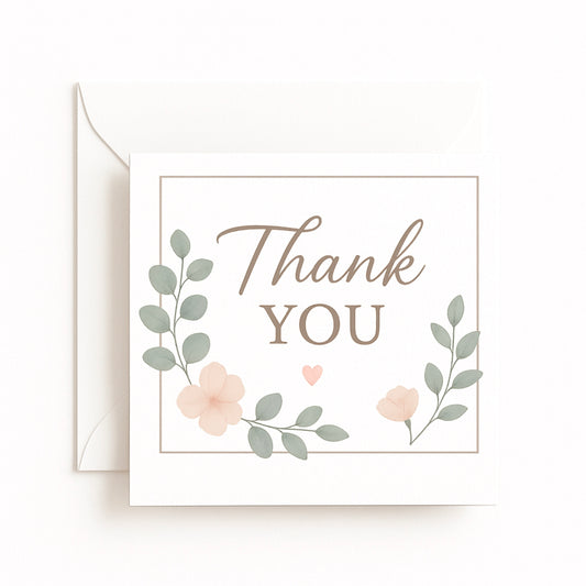 Floral Frame Thank You Card