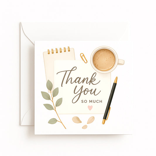 Thank You Coffee & Notebook Card
