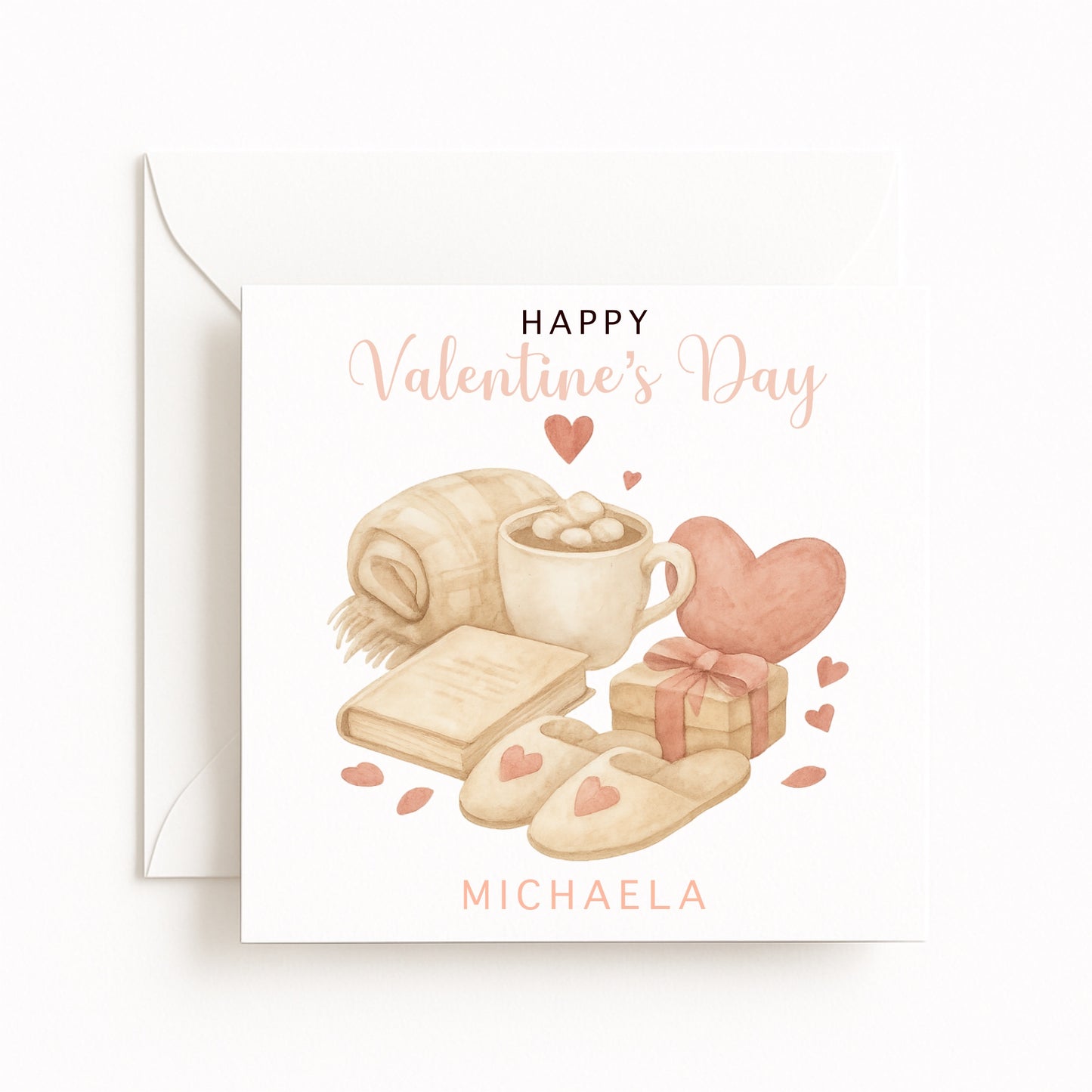 Cosy Valentine’s Card – Hot Chocolate & Gifts