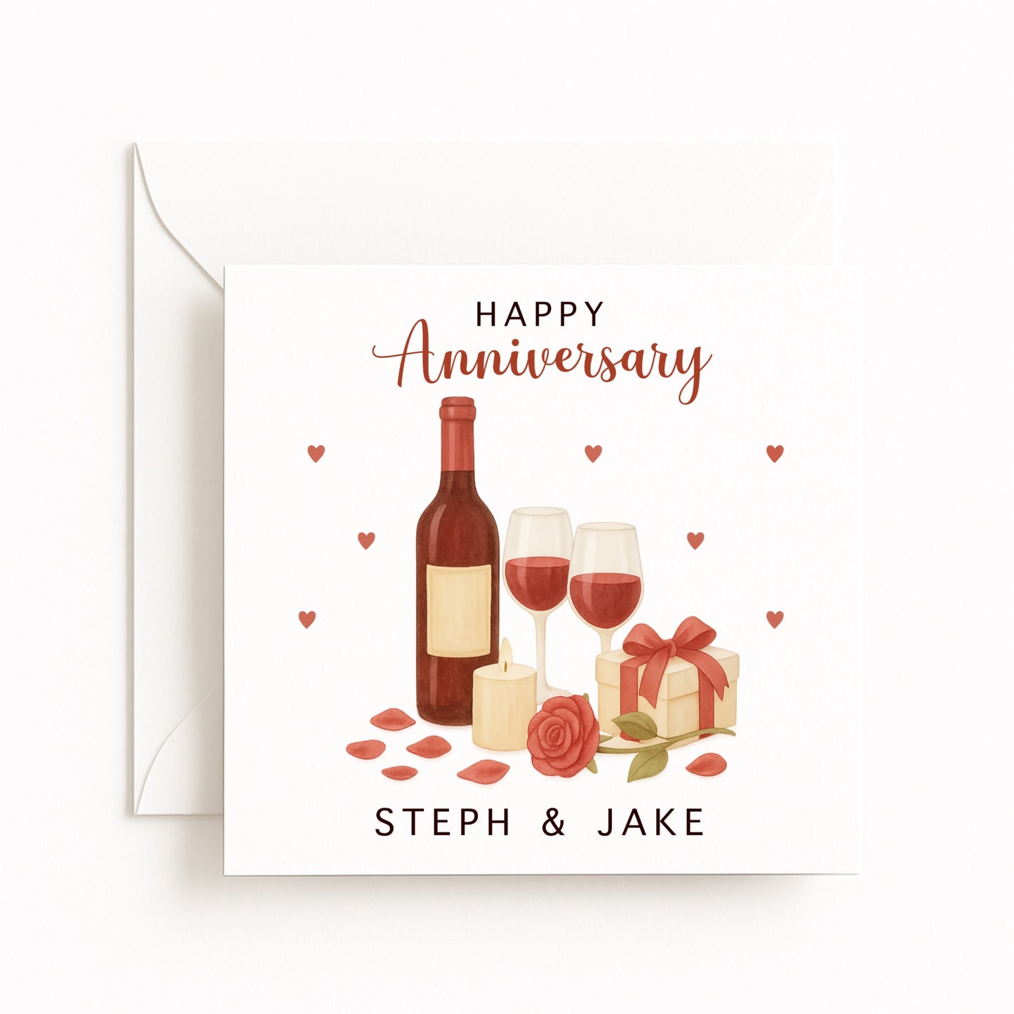 Red Wine Anniversary Card