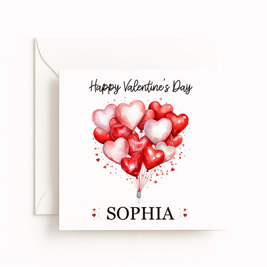 Heart Balloons Valentine’s Card